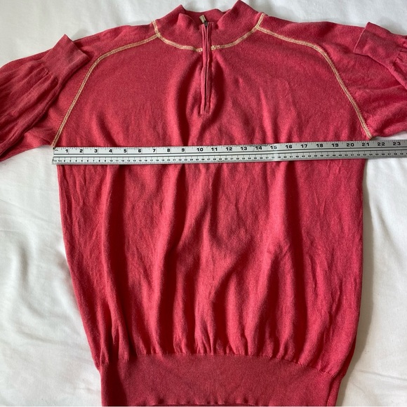 Peter Millar Luxury Blend Pink Sweater Size Large Quarter Zip Long Sleeve - Picture 6 of 6